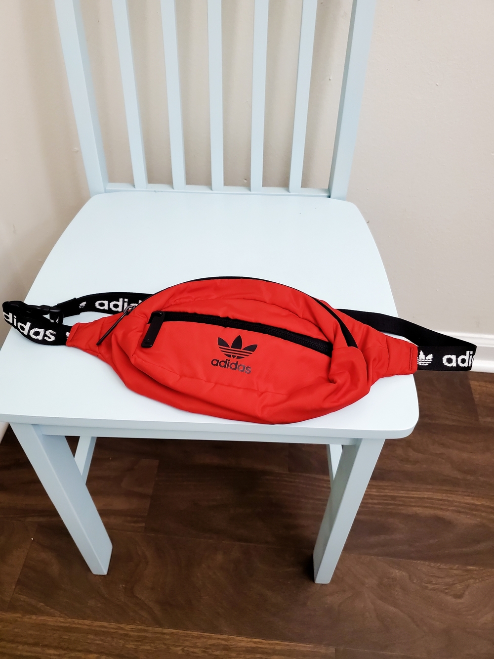 adidas Red Trefoil Sling Waistpack with Black Branded Strap